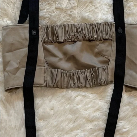 Zara‎ Beige Bustier Corset Top Minimalist Contrast Straps Neutralcore Y2K Size M - Picture 5 of 11